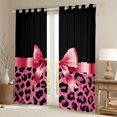thumbnail image 2 of Homewish Cute Pink Ribbon Bowtie Black Out Curtains For Female Girls Adults,Leopard Print Curtains Pack of 2 (42x63 Each),Animal Cheetah Print Bedroom Curtains,Breathable Home Decor, 2 of 6