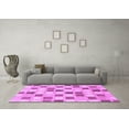 thumbnail image 3 of Ahgly Company Indoor Round Checkered Purple Modern Area Rugs, 7' Round, 3 of 4