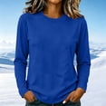 thumbnail image 3 of yillto Womens Long Sleeve Shirts Cotton Crewneck Basic Tees Tops Soft Comfy Solid Color Tshirts, 3 of 7