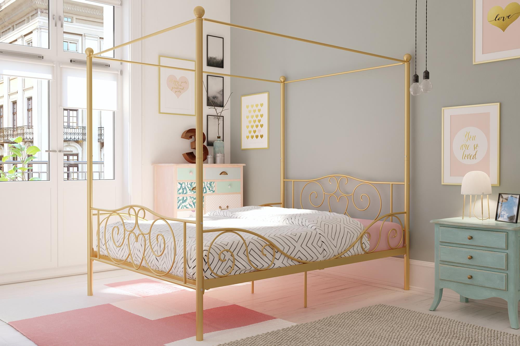 Dhp Canopy Metal Bed Multiple Sizes Colors Com