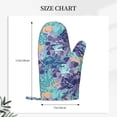 thumbnail image 3 of Kitchen Oven Glove Flower Background Non-Slip Silicone Cooking Kitchen Gloves Washable Heat Resistant Oven Gloves for Microwave BBQ Baking Grilling, 3 of 7