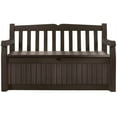 Keter Eden 70 Gallon Storage Bench Deck Box for Patio Furniture, Front