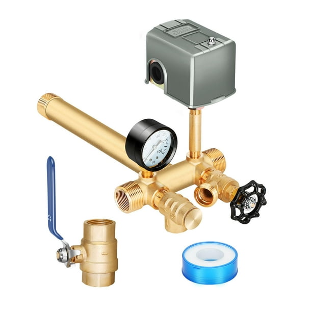 Miumoon Upgrade 1""x 11""Kit de camiseta para tanque de presión de pozo para tanque de presión de pozo de agua Kit de camiseta para tanque de pozo con interruptor de presión de 40-60 Psi Camiseta para