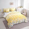 thumbnail image 3 of Homewish Luxury Diamond 7pcs Bedding Comforter Set,Bling Peint Queen Bedding Sets,Yellow Silver Queen Sheet Sets For Kids,Microfiber Bedroom Decor, 3 of 8