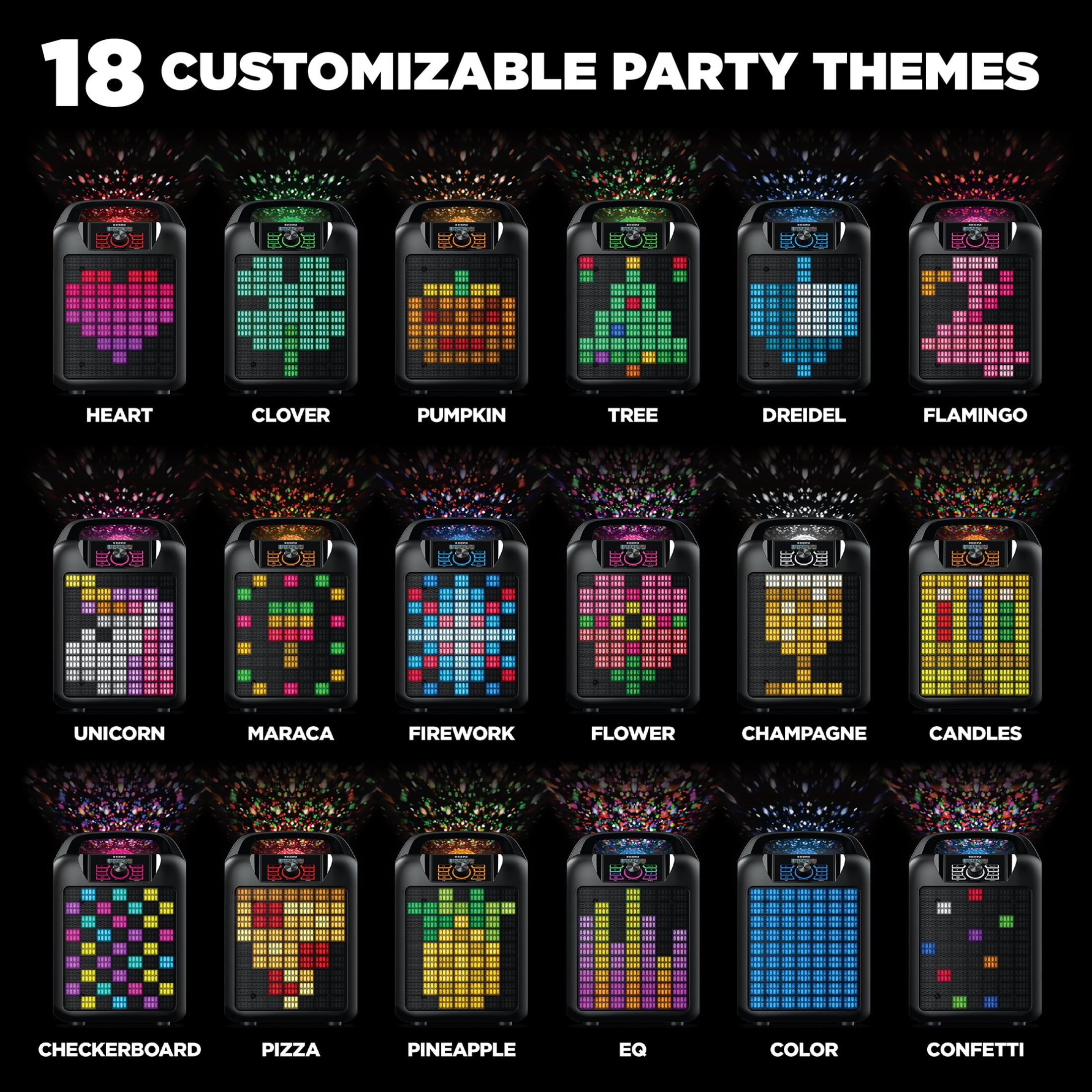 ION Audio Party Rocker Max - Portable Speaker with Customizable Party Theme Lights