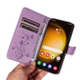 thumbnail image 2 of Allytech Wallet Case for Samsung Galaxy S21 Ultra, PU Leather Butterfly Embossed Slim Flip Cover for Girls Women Shockproof Cards Holder Hand Wrist Phone Case for Galaxy S21 Ultra - Purple, 2 of 8