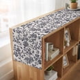 thumbnail image 6 of Spring Flowers 108 Inch Table Runner, Farmhouse Dark Blue Pastoral Floral Leaf Farmhouse Dresser Scarf Cotton & Linen Tablerunner for Dining/Kitchen Island/Holiday Party Décor 13" x 108", 6 of 9