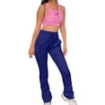 thumbnail image 1 of Yuyuzo Womens Stacked Leggings Elastic High Waisted Drawstring Pleated Sweatpants Solid Color Thick Trousers, 1 of 3