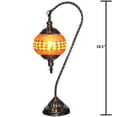 thumbnail image 2 of Silver Fever Handcrafted Mosaic Turkish Lamp Moroccan Glass Table Desk Bedside Light Bronze Base with E12 Bulb Blue Ornament, 2 of 5