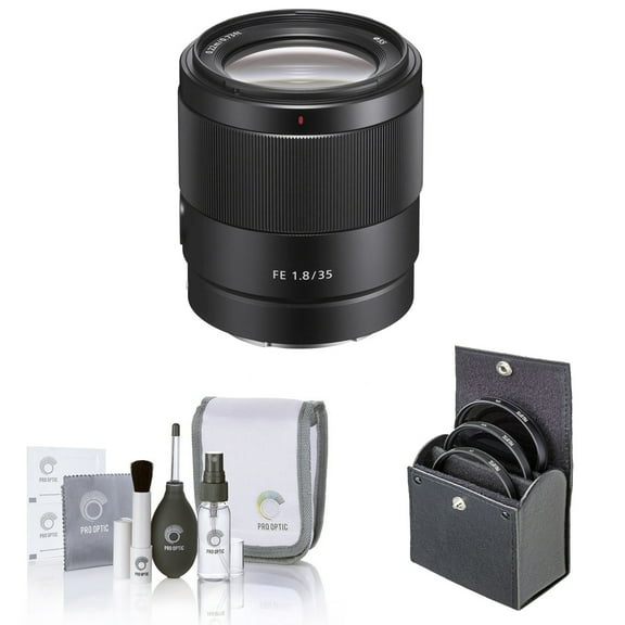 Sony FE 35mm f/1.8 Lens for Sony E, Bundle with 55mm Filter Kit, Cleaning Kit