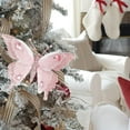 thumbnail image 6 of Glitter Christmas Tree Butterfly Ornaments Hollow Decorations Reusable, Artificial Ornaments for Christmas Tree, Holiday Crafts (Pink), 6 of 7