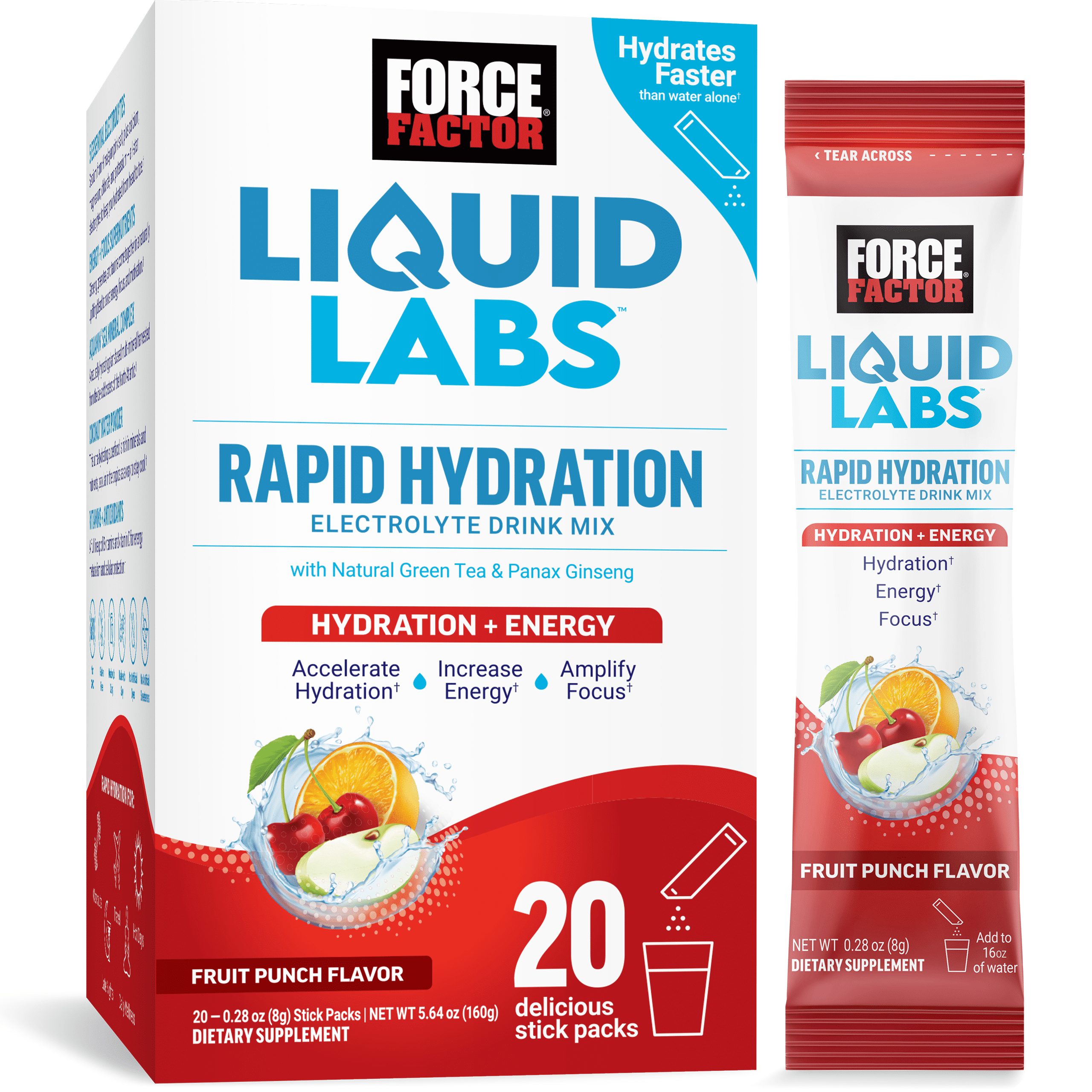 Force Factor Liquid Labs Electrolyte Powder Hydration Mix Lemon