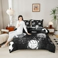 thumbnail image 4 of Homewish Football Volleyball Basketball Boy Girl Bedding Comforter Set 2pcs,Graffiti Splash Twin Comforter Sets Microfiber,Sport Gamer Breathable Bedding Set,Breathable Home Decor,Reversible, 4 of 8