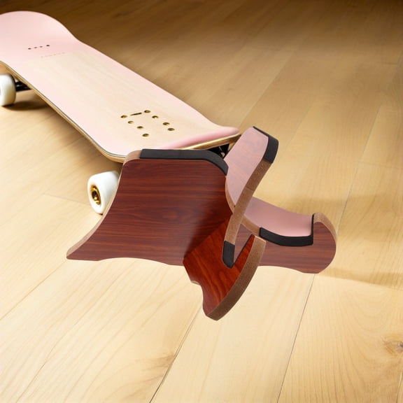 Phenofice 1Set Wood Skateboard Display Floor Stand Supporting Board Arc to Prevent Warping