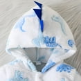 thumbnail image 4 of PINQI Baby Boys Fleece Dinosaur Jumpsuits Padded Fuzzy Zip up Hooded Bodysuits New Born Winter Warm Plush Romper Clothes, 4 of 8