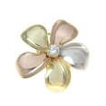 thumbnail image 3 of Solid 14k tricolor gold 23mm single Hawaiian plumeria flower ring size 8.5, 3 of 6