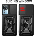 thumbnail image 2 of Case for Xiaomi 12T with Slide Camera Cover, Redmi K50 Ultra Case, Military Grade Drop Protective Phone Cover Case with Ring Kickstand for Xiaomi 12T Pro/12T SJ Black, 2 of 9