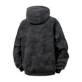 thumbnail image 7 of QTBIUQ Men Solid Color Long Sleeved Hooded Zipper Cardigan Sweater Jacket Black, 7 of 7
