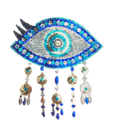 Evil Eye Iron on Sequins Patches Embroidered Decorations for Clothing Blue Sewing Applique