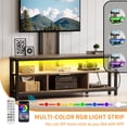 thumbnail image 5 of Craftian Height Adjustable TV Stand Mount with Power Outlet, Swivel Entertainment Center with LED Lights for TVs up to 70 inches, Gray, 5 of 9