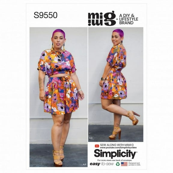 Simplicity Sewing Pattern 9550 Tops, Skirts, Shorts D5 (4-6-8-10-12)