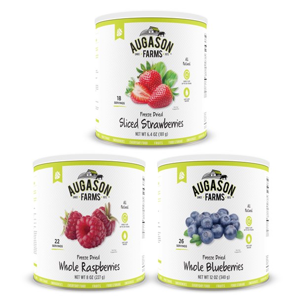 Augason Farms Freeze Dried Berries Variety Kit 10 Can 3Pack Walmart