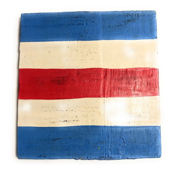 C Nautical Alphabet Wooden Plaque 7" X 7" - Coastal Decor | #skn16017c