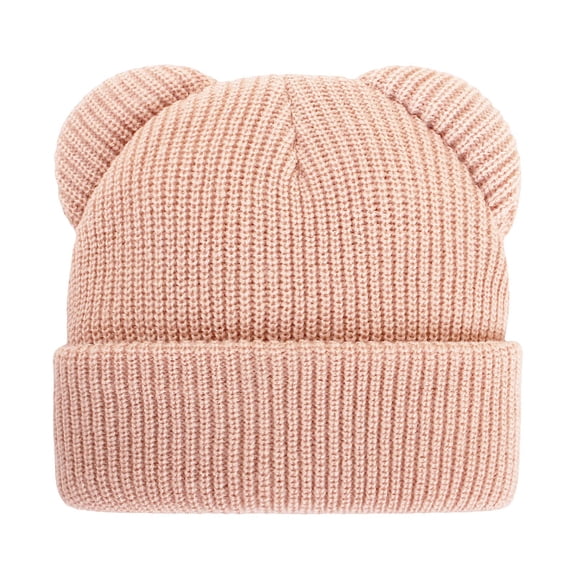 Karoyedx Little Girls Winter Hats Toddler Boys Girls Beanie Kids Winter Hats Rib Knit Hat Warm Cuffed Caps Pink Size,0-6 Months