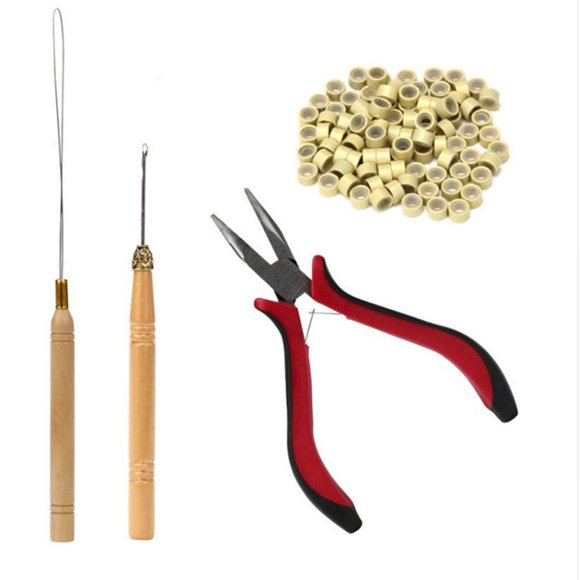 Cosmug Hair Extensiontool Feather Hair Extension Tool Kit Micro Ring Hair Extension Pliers Pulling Hook