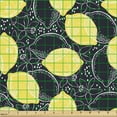 thumbnail image 2 of Ambesonne Fruits Fabric by the Yard Upholstery, Lemons and Blossoms Drawings, 2 Yards, Charcoal Grey Yellow, 2 of 5