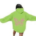 thumbnail image 5 of Womens Oversized Hooded Sweatshirt Pink Ribbon Graphic Long Sleeve Cancer Awareness Hoodies Fall Fashion Tops 2025, 5 of 5