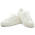 thumbnail image 3 of Elivandon 9996 Wedding Shoes Lace Bridal Sneakers 1.46" Platform Bride Tennis Shoes Sparkling Rhinestone Wedding Sneakers Color Ivory,Size 5 B(M) US/35 EU, 3 of 7