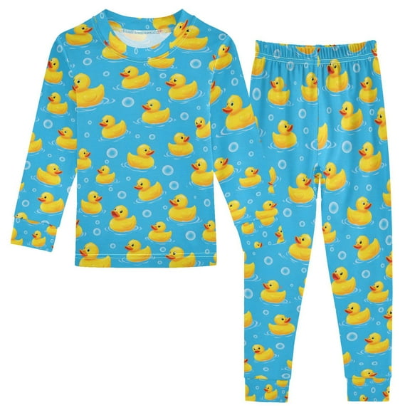 joogoo Cute Ducks Bubbles 2 Piece Long Sleeve Tee and Pants Cotton Pajama Set 5Y