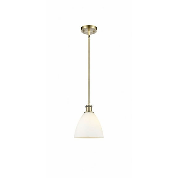 516-1S-AB-GBD-751 Innovations Lighting Bristol Glass - 1 Light Mini Pendant In Industrial Style-9.25 Inches Tall and 7.5 Inches Wide-Antique Brass