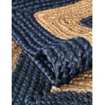 thumbnail image 4 of 2.6x15 Ft Navy Blue & Natural Jute Area Rug, Hand-Woven, Farmhouse Boho Style, Durable & Pet-Friendly Rug for Living Room, Dining Room, and Bedroom, 4 of 5