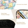 thumbnail image 5 of FORMRS Makeup Bag Travel Cosmetic Organizer for Women Fold Flat Zipper Pouch with Handle, Colorful Geometric, 5 of 8
