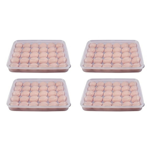 Egg Container, Refrigerator Deviled Egg Tray Carrier with Lid for 60 Eggs - Plastic Fridge Stackable Portable 4 Pack