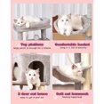 thumbnail image 3 of Cat Tree for Indoor Cats with Steel Legs(Sturdy and Robust), Cat Tower with Platform, Cat Basket and Hammock, 2 Door Cat Condo, Hanging Sisal Rope, Cat Scratching Post, Light Gray, 3 of 16