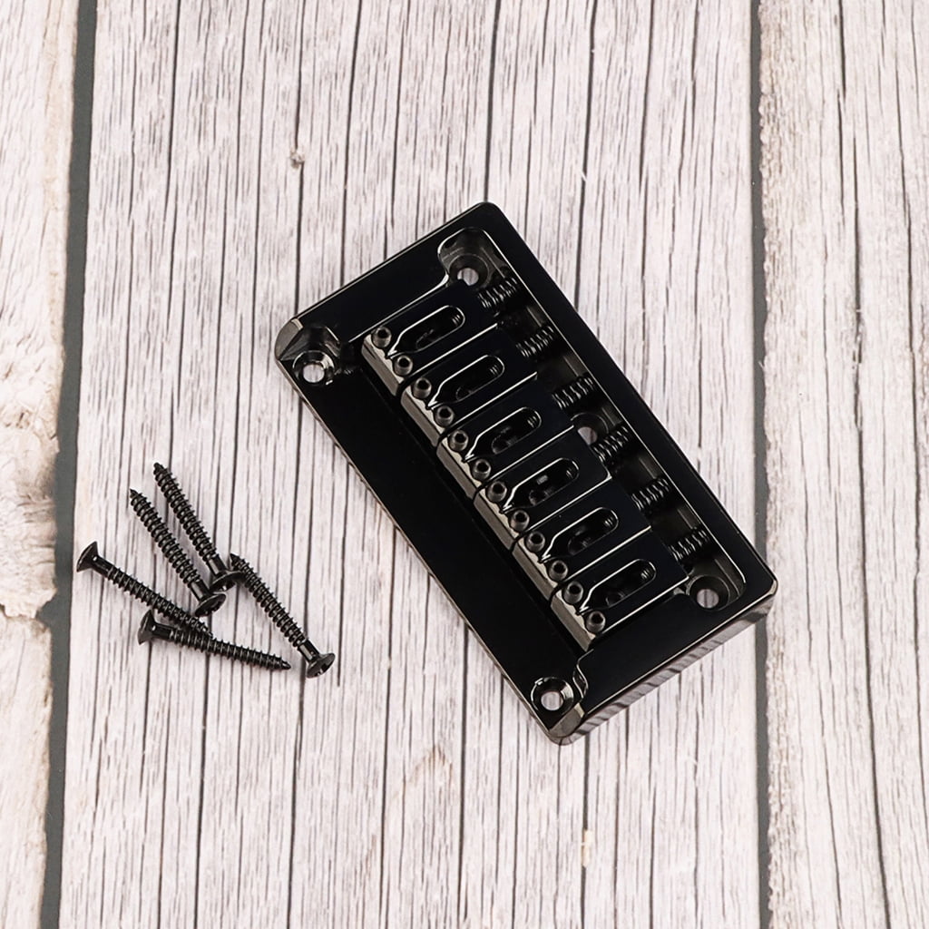 7829 6 String Electric Guitar Bridge with Mounting Screws Fixed Hardtail Bridge Saddles Guitar Replacement Parts Easy to Use