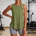 thumbnail image 3 of Bosfbaoi Women's Round Neck Athletic Tank Tops, Side Split Hem Workout Shirts, Quick Dry Breathable Gym Tops for Yoga and Running, 3 of 7