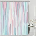 thumbnail image 2 of Shower Curtain for Bathroom, Modern Aesthetic Blue Pink Stripe Shower Curtain Sets with 12 Hooks for Kids, Abstract Gouache Style Bathroom Decoration Curtains for Women Girls, 2 of 2