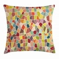 thumbnail image 1 of Colorful Throw Pillow Cushion Cover, Motley Geometrical Mosaic with Retro Effect Vivid Stained Glass Design Ornament, Decorative Square Accent Pillow Case, 18 X 18 Inches, Multicolor, by Ambesonne, 1 of 2