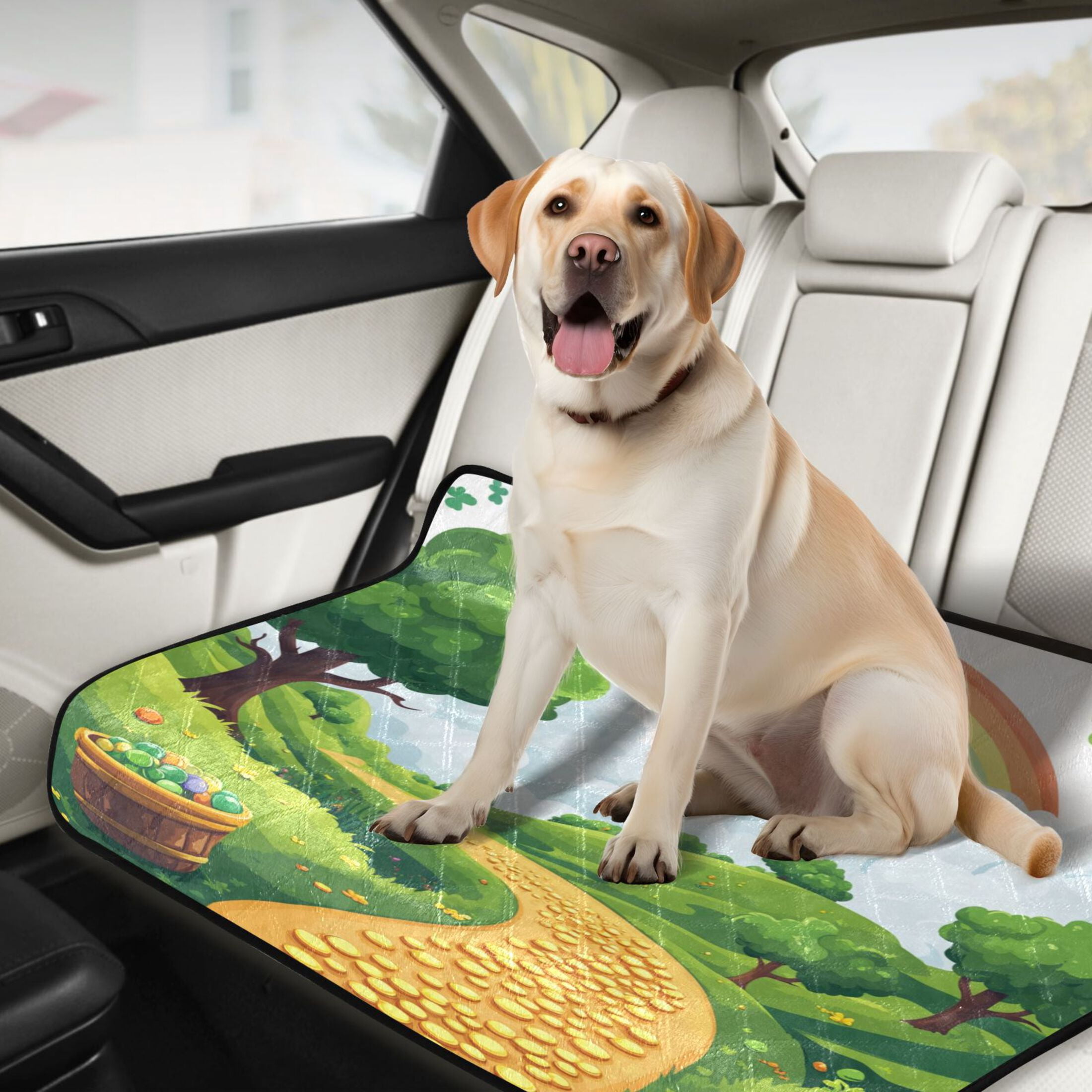 Qxltty Stpatricks Day Money Road Cat litter Pads Pet Set of 3 Diaper Mats Center Anti-leakage Layer Absorbent Soft and Comfortable
