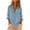 Sky Blue, variant on PADFRYBK Casual T-Shirt For Women Crew Neck Long Sleeve Tops Solid Color Button-Up Top