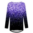 thumbnail image 5 of EQWLJWE Sequin Tops for Women Plus Size Sparkly Glitter Party Tops Blouse Crewneck Gradient Print Long Sleeve Dressy Shirt for Dance Party Nightclub Dark Blue(S-5Xl), 5 of 5