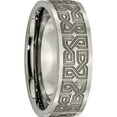 thumbnail image 4 of Titanium Polished Greek Key Laser Design 8mm Flat Band (Size 13) Made In China tb3e-13, 4 of 5
