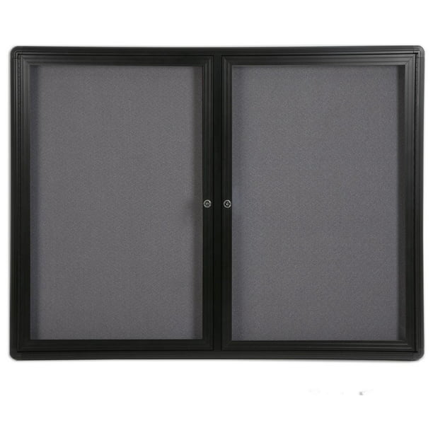 4 X 3 Enclosed Bulletin Board With 2, Enclosed Cork Board With Sliding Glass Door