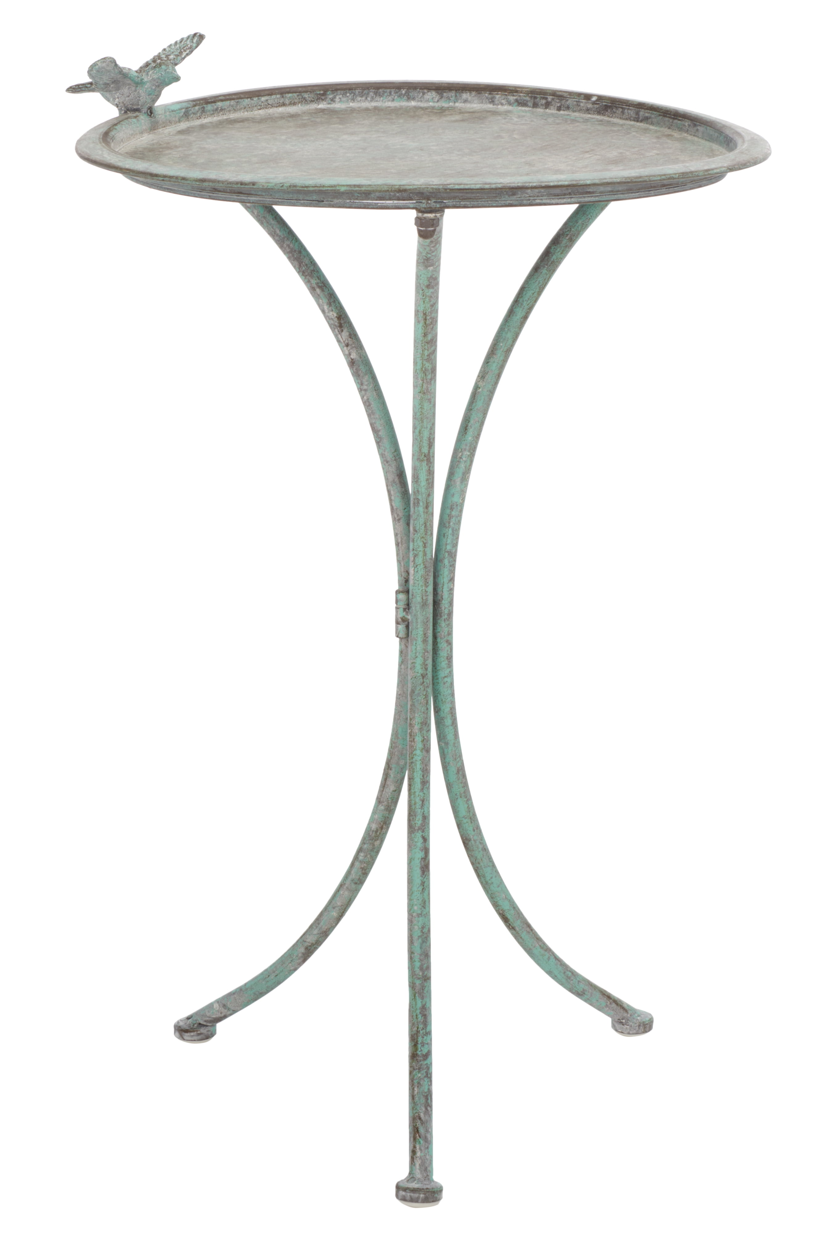 SAFAVIEH Kensi Solid Rustic Outdoor Patio Bird Bath, Antique Green