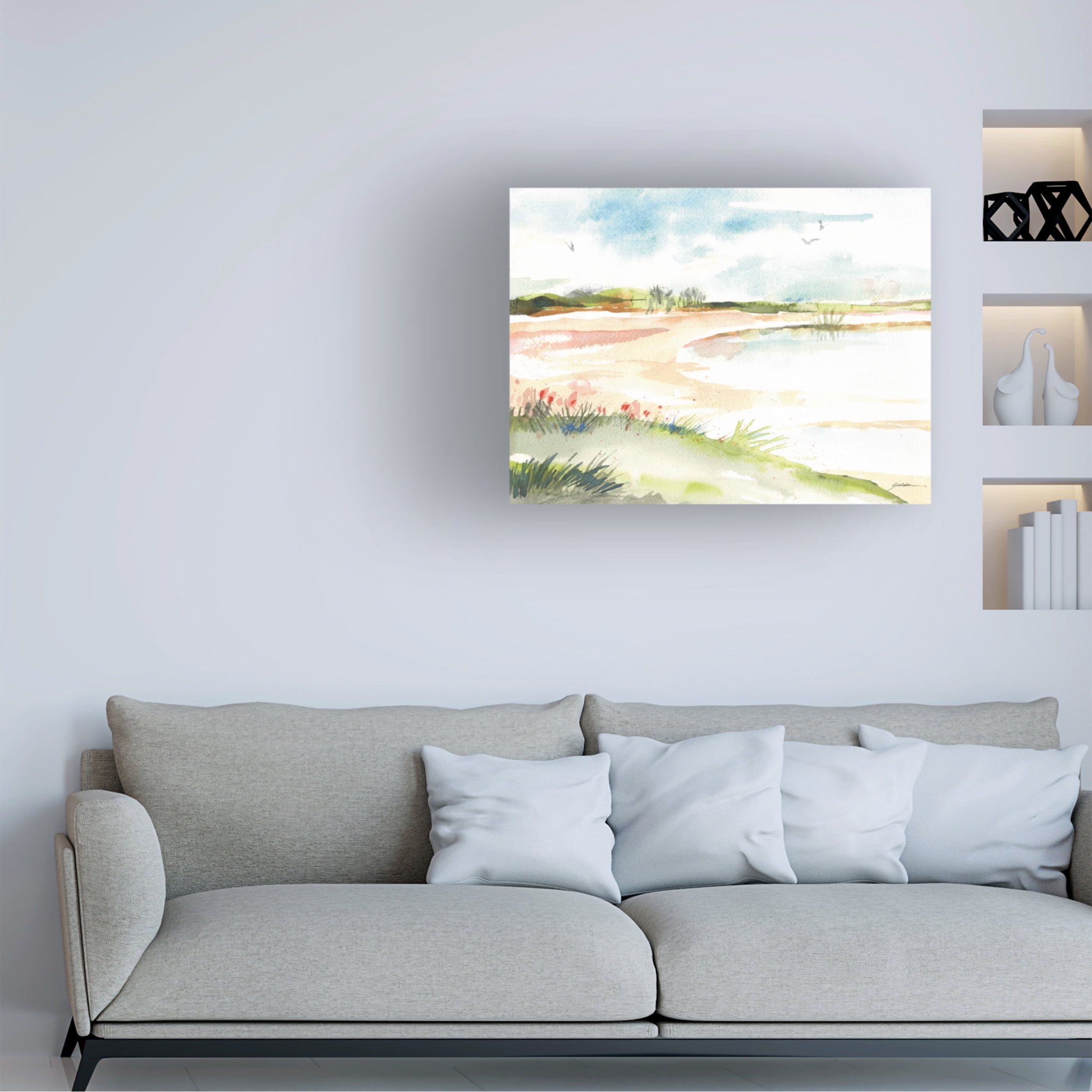 Canvas Wall Art - Sheila Golden 'Blues Skies' Wall Art for Living Room, Bedroom, or Office Décor by Trademark Fine Art - 19 x 14 Inches