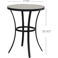 thumbnail image 2 of Grand Patio Counter Height Outdoor Round Bar Table with Ceramic Tile Top and Steel Frame, 27.95"(Dia) × 35.5''(H), Black, 2 of 7